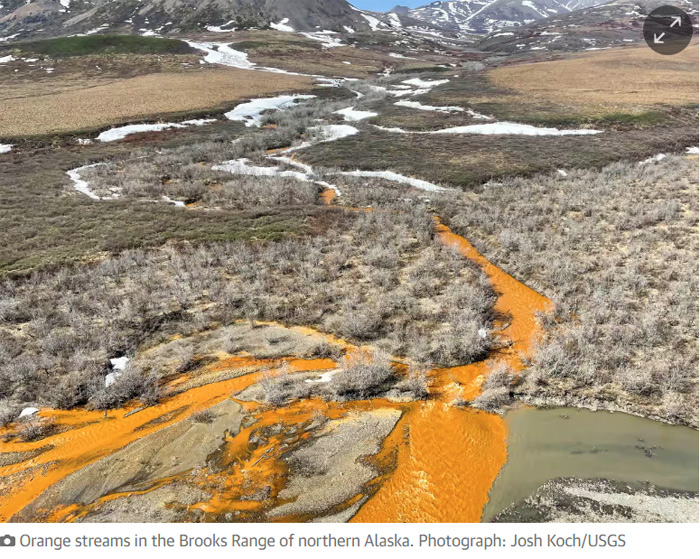 研究：气候变化导致阿拉斯加河流变为橙色(图1)